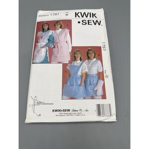 Kwik Sew 1797 Apron Sewing Pattern Kitchen Aprons Oven Mitt Vintage